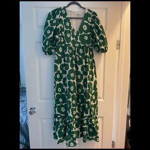 Karlie Maxi Green Floral Dress